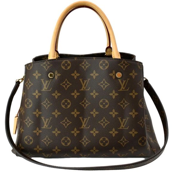 Louis Vuitton Handbags - LOUIS VUITTON Montaigne MM Monogram Canvas Shoulder Bag Brown